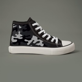 Stylish Men's Cushioned High Tops, Non-Slip & Secure-Fit Lace-Up Sneakers for Outdoor Activities