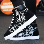 Trendy Men's High Top Sneakers - Non-Slip, Comfortable Lace-Up, Multi-Season Street Style Footwear