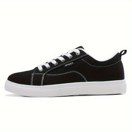 Men's Classic Low Top Skateboard Shoes, Comfy Non Slip Casual Rubber Sole Lace Up Canvas Shoes For Men's Outdoor Activities