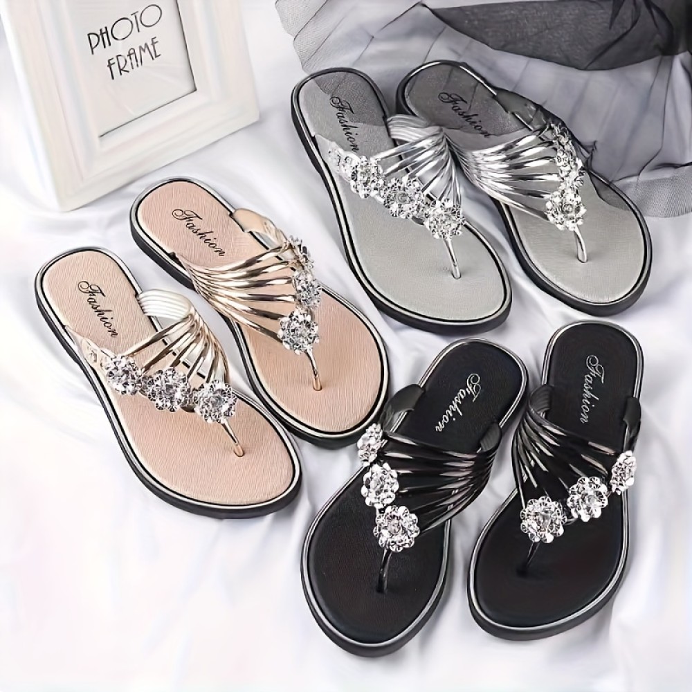 Women's Slippers Summer Sandals Flat Sandals Light Slippers Wear Casual Herringbone Slippers