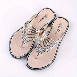 Women's Slippers Summer Sandals Flat Sandals Light Slippers Wear Casual Herringbone Slippers