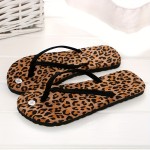 Women's Leopard Print Flip Flops, Fashion Lightweight Slip On Flat Slides, Casual Indoor Outdoor Beach Slides