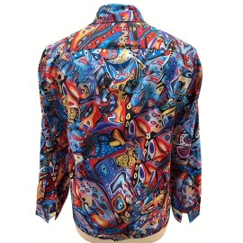 Men's Stylish Long Sleeve Button Up Shirt - Novelty Pattern for Spring, Fall, Festival, Carnival, Holiday