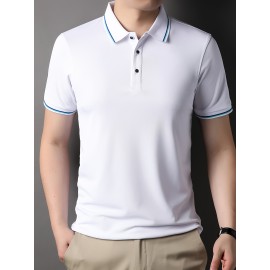 Men's Casual Lapel 1/4 Button Short Sleeve Golf Shirt for Men's Fitness - Breathable and Comfortable