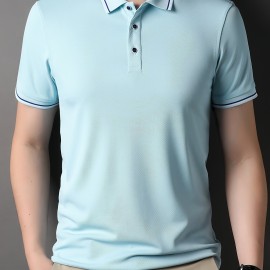 Men's Casual Lapel 1/4 Button Short Sleeve Golf Shirt for Men's Fitness - Breathable and Comfortable