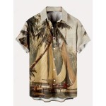 Men's Hawaiian Shirt - Coconut Tree Print, Lightweight and Breathable - Best Sellers