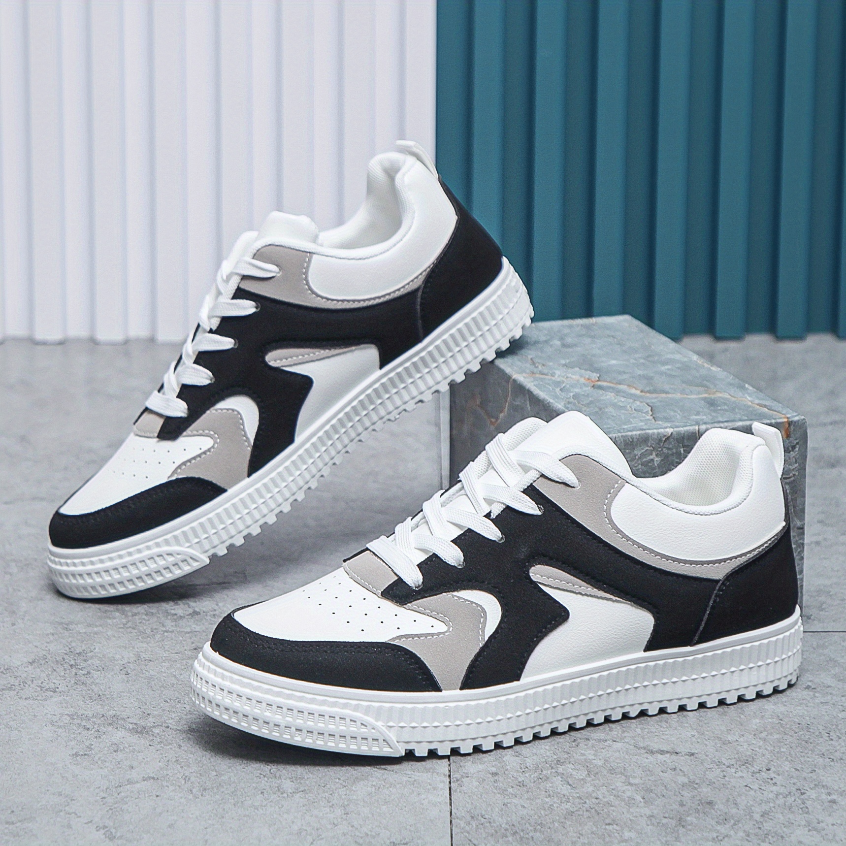 trendy skate shoes men s color block wear resistant non slip details 2