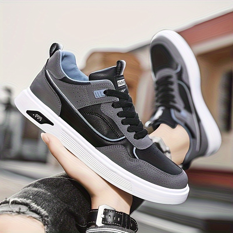 trendy skateboard shoes men s pu leather uppers wear details 1