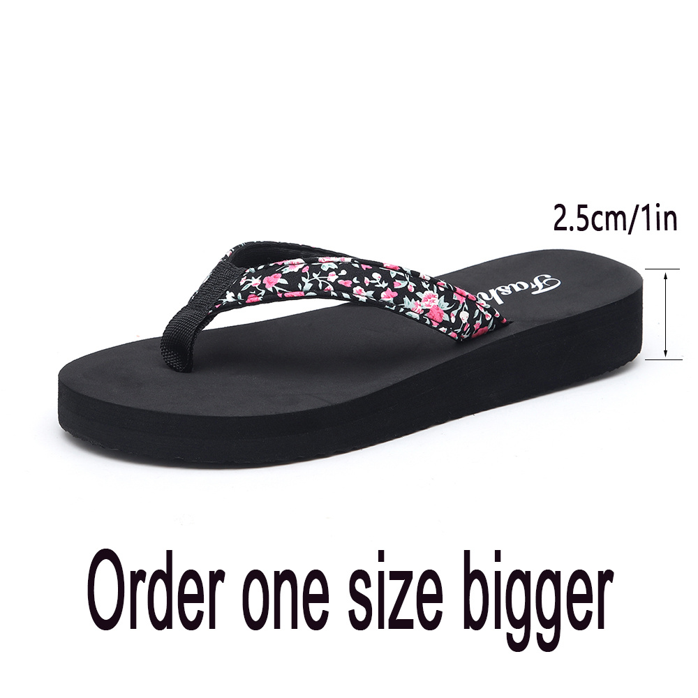 flower print platform sandels lightweight slide sandals casual slippers womens footwear details 5