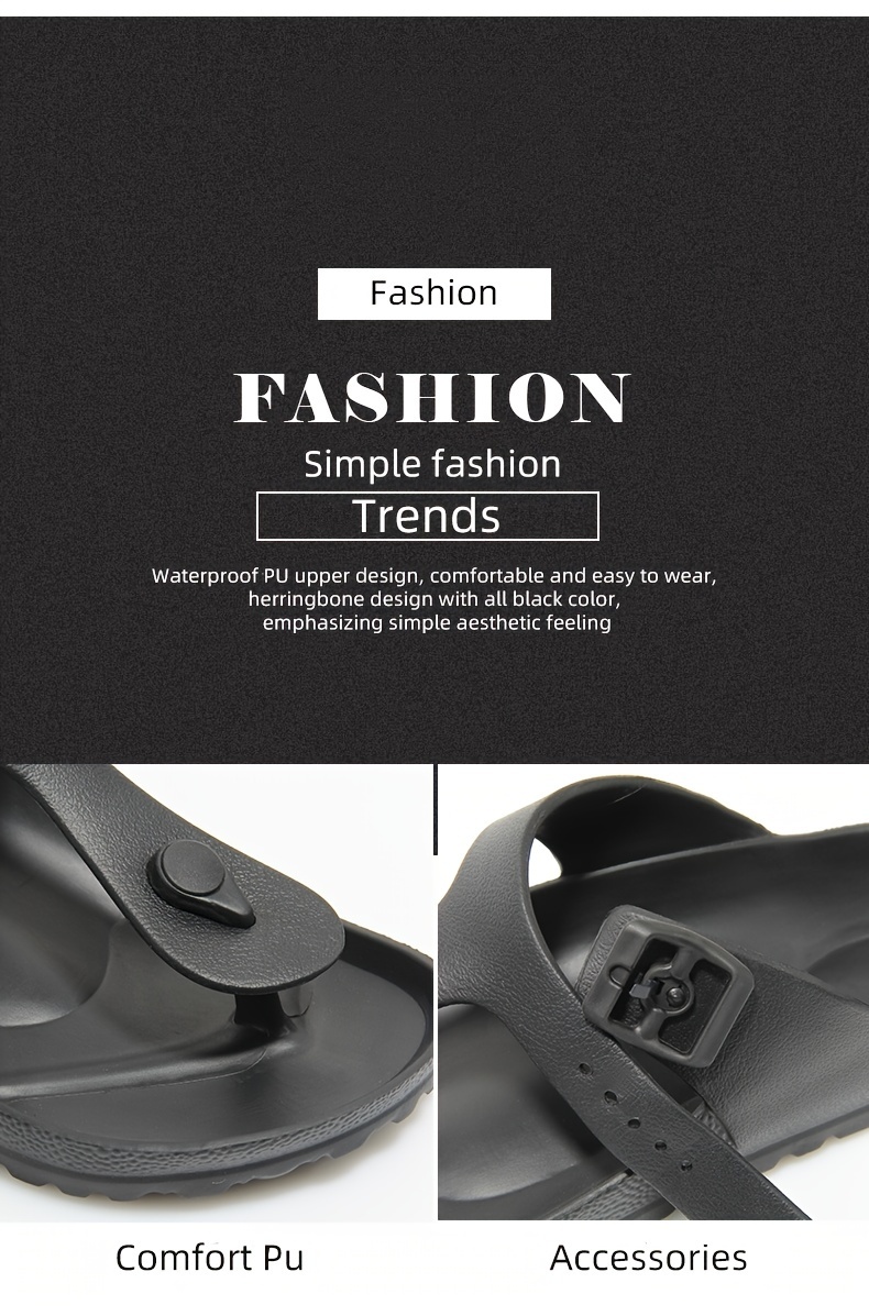 womens solid color flip flops casual clip toe platform shoes comfortable slip on shoes details 3