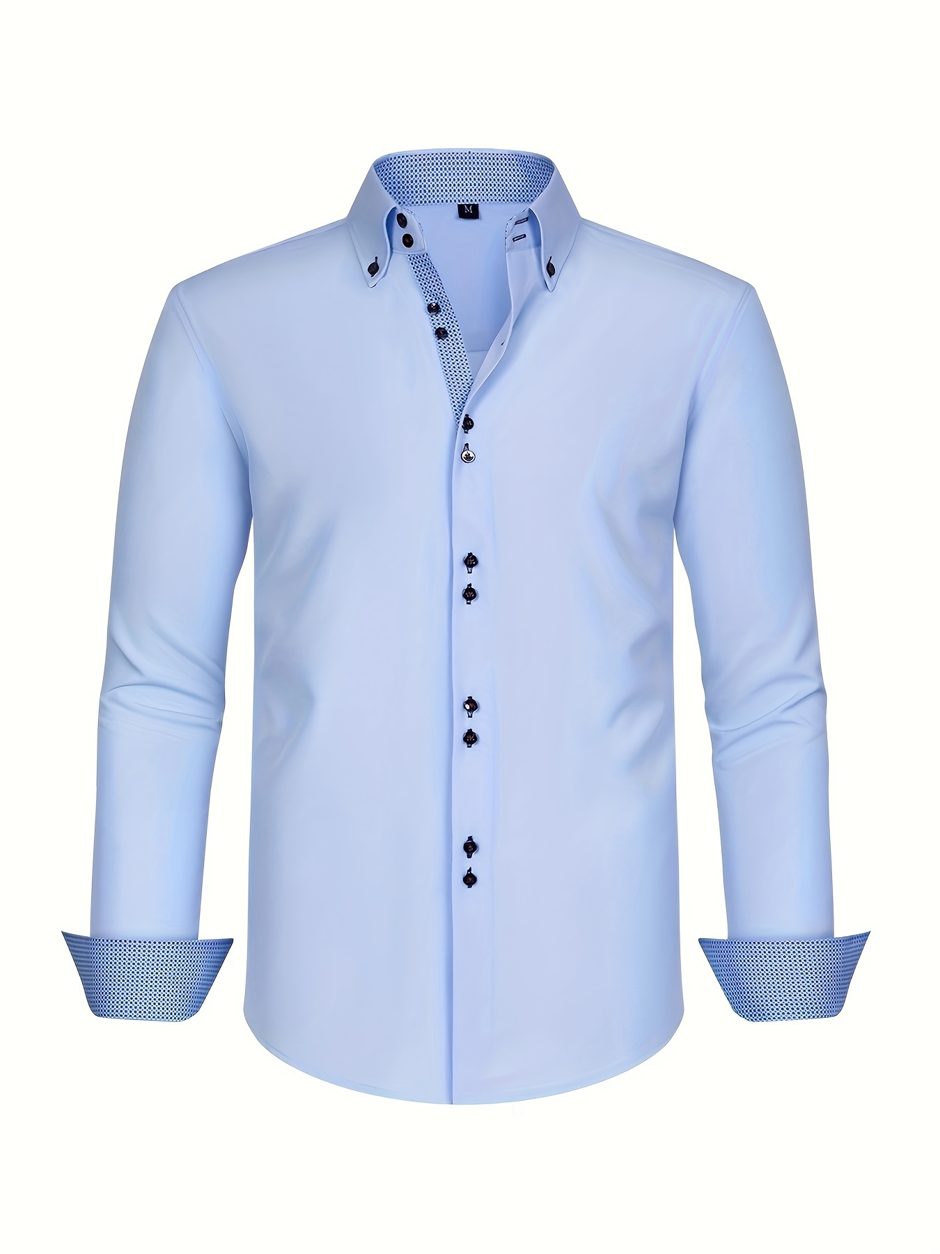 elegant formal mens long sleeve button up shirt for spring fall business meeting occasions mature style details 47