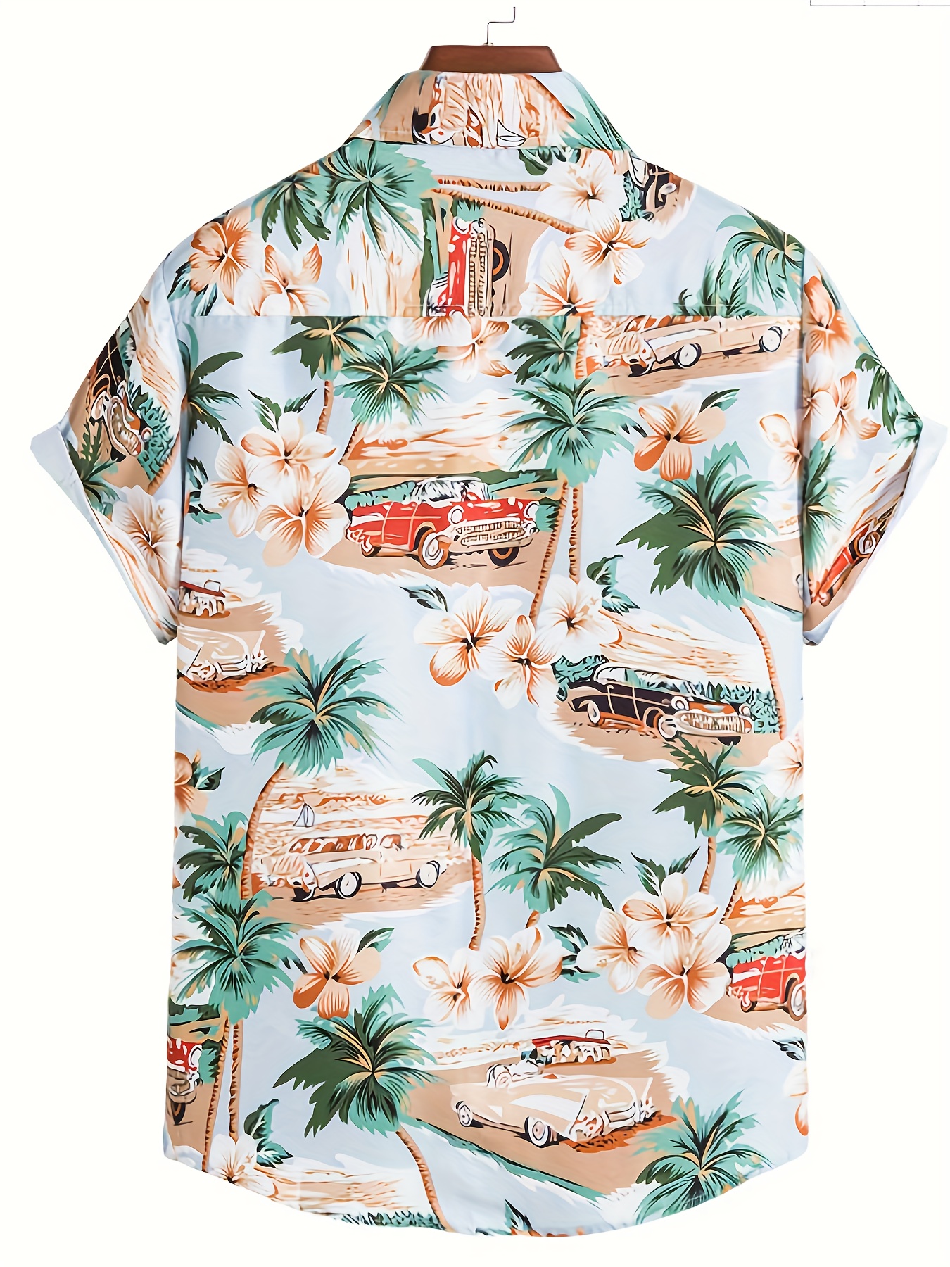 retro cat coconut tree print mens casual short sleeve hawaiian shirt mens shirt for summer vacation resort tops for men gift for men details 5