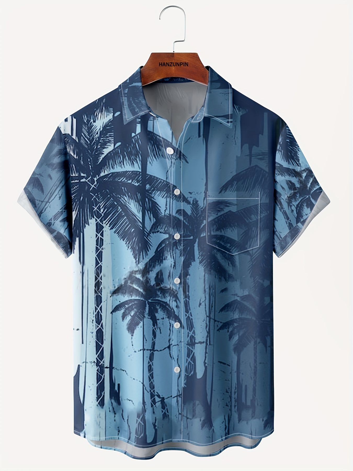 mens coconut tree print hawaiian shirt best sellers details 0