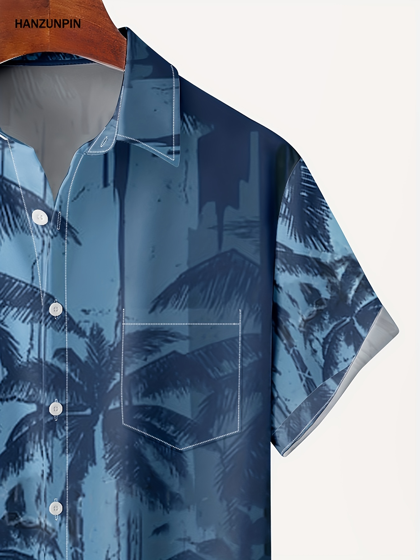 mens coconut tree print hawaiian shirt best sellers details 2